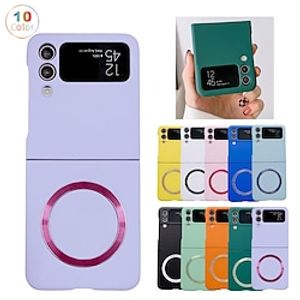 Phone Case For Samsung Galaxy Flip Z Flip 4 Z Flip 3 Portable Flip Ultra-thin Solid Colored PC miniinthebox