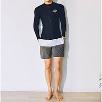 Men's Rashguard Swimsuit Spandex Swimwear UV Sun Protection Quick Dry Long Sleeve 2 Piece Front Zip - Swimming Surfing Snorkeling Patchwork Autumn  Fall Spring Summer Lightinthebox - thumbnail