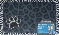 Drymate Black Leopard Zebra Border Pet Bowl Place Mat 12 X 20 Inches