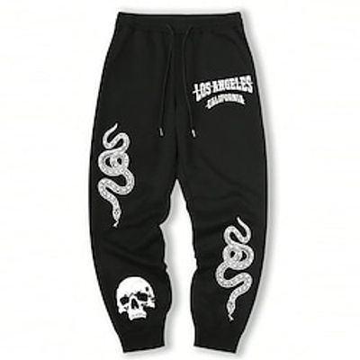 Snake Abstract Gothic Men's 3D Print Sweatpants Joggers Pants Trousers Outdoor Street Casual Daily Polyester Black S M L Mid Waist Elasticity Pants Lightinthebox