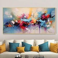 Large Size Wall Art for Living Room Abstract Modern Colorful Canvas Handpainted Artwork Painting for Bedroom Bedside Office Home Wall Decor No Frame miniinthebox