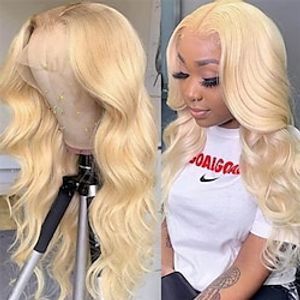 613 Lace Front Wig Human Hair Body Wave 13x4 Blonde Lace Front Wigs Human Hair for Black Women 150% Density Brazilian HD Transparent Lace Frontal Wig Pre Plucked with Baby Hair Lightinthebox