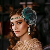 Retro Vintage 1920s Flapper Headband Headbands The Great Gatsby Women's Cosplay Costume Halloween Masquerade Prom Party  Cocktail Headband Lightinthebox - thumbnail
