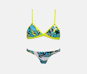 Womens Cores Two Piece Swimwear  Lime Green Combo