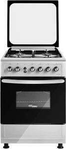 Super General Freestanding Gas-Cooker 4-Burner Full-Safety, Stainless-Steel Cooker, Gas Oven with Rotisserie, Automatic Ignition, Silver turkey - SGC6470MSFS