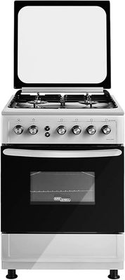 Super General Freestanding Gas-Cooker 4-Burner Full-Safety, Stainless-Steel Cooker, Gas Oven with Rotisserie, Automatic Ignition, Silver turkey - SGC6470MSFS