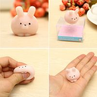 Mochi Pink Bunny Ball Kawaii Squishy Squeeze Cute Healing Toy Collection Stress Reliever Gift Decor