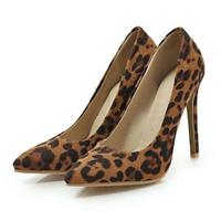 Women's Heels Suede Shoes Daily Leopard Stiletto Pointed Toe Fashion Suede Loafer Black White Red Lightinthebox