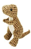 For Pet Lovely Dinosaur Plush Squeaky Flannel Toy - Brown