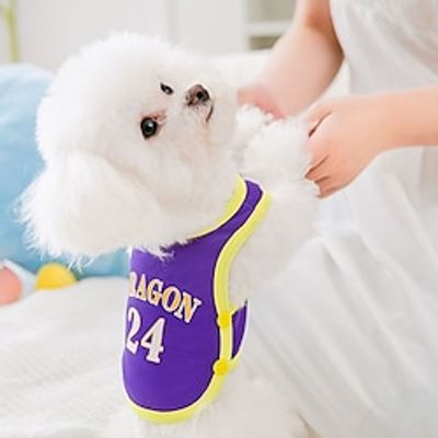 Dog Cat Vest Quotes  Sayings Fashion Cute Sports Casual / Daily Dog Clothes Puppy Clothes Dog Outfits Soft Purple Yellow Costume for Girl and Boy Dog Cloth XS S M L miniinthebox