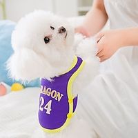 Dog Cat Vest Quotes  Sayings Fashion Cute Sports Casual / Daily Dog Clothes Puppy Clothes Dog Outfits Soft Purple Yellow Costume for Girl and Boy Dog Cloth XS S M L miniinthebox - thumbnail