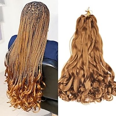 Pre Stretched Braiding Hair 20 Inch Loose Wave Crochet Braids Hair 8 packs Big wavy curly Bouncy Braiding Hair Curly Synthetic Hair Extensions 20inch 8packs miniinthebox