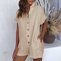 Women's Ordinary Active White Black Red Romper Solid Colored Patchwork Lightinthebox - thumbnail