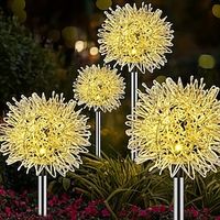 2pcs Outdoor Solar LED Garden Lights Outdoor Waterproof Wooden Stake Lights Dandelion Wire Ball Lights Christmas Yard Lawn Terrace Walkway Backyard Flower Landscape Lighting Decoration miniinthebox - thumbnail