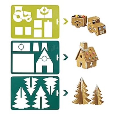 Gingerbread House Truck Forest Biscuit Mold Household 3D Stereo Cutting Mold Hand Sugar Turning Baking Tool Lightinthebox