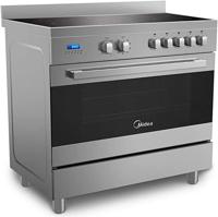 Midea 90x60cm Freestanding Ceramic Cooker With 109L Multifunction Oven, Silver - VSVC96048