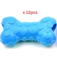 For Pet Mini Rubber Bone Toy For Dogs - Blue (Pack of 12)