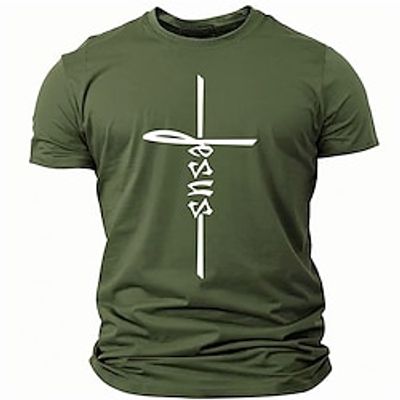 Faith Black Red Army Green T shirt Tee Men's Graphic Cotton Blend Shirt Sports Classic Shirt Short Sleeve Comfortable Tee Street Holiday Summer Fashion Designer Clothing S M L XL XXL XXXL Lightinthebox