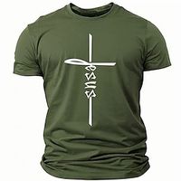 Faith Black Red Army Green T shirt Tee Men's Graphic Cotton Blend Shirt Sports Classic Shirt Short Sleeve Comfortable Tee Street Holiday Summer Fashion Designer Clothing S M L XL XXL XXXL Lightinthebox