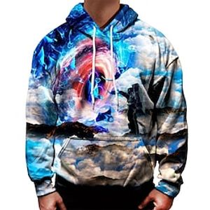 Men's Unisex Pullover Hoodie Sweatshirt Graphic Prints Galaxy Star Print Print Daily Sports 3D Print Designer Casual Hoodies Sweatshirts  Blue Lightinthebox
