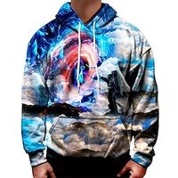 Men's Unisex Pullover Hoodie Sweatshirt Graphic Prints Galaxy Star Print Print Daily Sports 3D Print Designer Casual Hoodies Sweatshirts  Blue Lightinthebox - thumbnail
