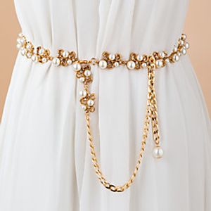 Women's Chain Vacation Outdoor Belt Solid Colored / Imitation Pearl / Alloy miniinthebox