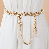 Women's Chain Vacation Outdoor Belt Solid Colored / Imitation Pearl / Alloy miniinthebox - thumbnail