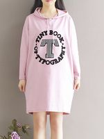 Letter Print Hooded Women Dresses