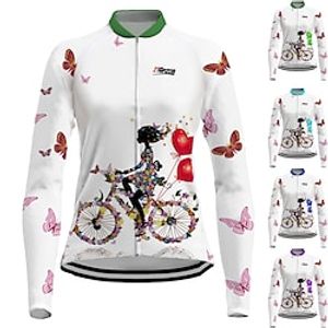 21Grams Women's Cycling Jersey Long Sleeve Bike Jersey Top with 3 Rear Pockets Mountain Bike MTB Road Bike Cycling Breathable Quick Dry Moisture Wicking Reflective Strips Green Purple Sky Blue Lightinthebox