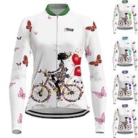 21Grams Women's Cycling Jersey Long Sleeve Bike Jersey Top with 3 Rear Pockets Mountain Bike MTB Road Bike Cycling Breathable Quick Dry Moisture Wicking Reflective Strips Green Purple Sky Blue Lightinthebox - thumbnail