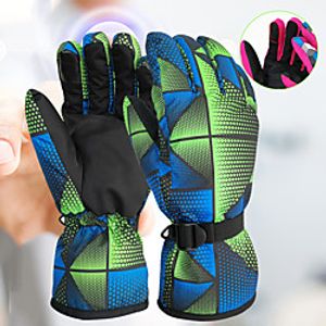 Ski Gloves Snow Gloves for Men Touchscreen Thermal Warm Waterproof PU Leather Full Finger Gloves Snowsports for Cold Weather Winter Skiing Snowboarding Lightinthebox