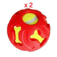 Miss Bear Red Rubber Tyre Dog Chew Toy - 3.5 inches - Small Dogs (Pack Of 2)