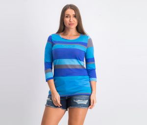 Womens Stripe Top  Blue Combo