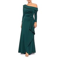Mermaid  Trumpet Evening Gown Elegant Dress Formal Floor Length 34 Length Sleeve One Shoulder Stretch Fabric with Floral Print Ruffles 2023 Lightinthebox - thumbnail