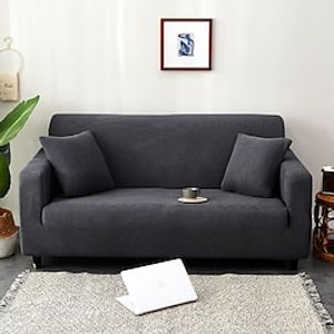 Stretch Sofa Seat Cushion Cover Jacquard Slipcover Elastic Couch Armchair Loveseat 4 or 3 Seater Orange Plain Solid Soft Durable Washable Lightinthebox