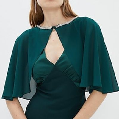 Shawls Women's Wrap Pure Elegant Short Sleeve Chiffon Wedding Wraps With Pure Color For Party Spring  Summer miniinthebox