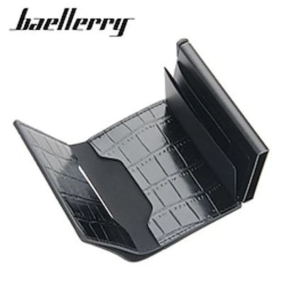 Multifunctional Portable Wallet Men's Fashion Leather Aluminum Box Anti-theft Card Bag Rfid Short Automatic Pop-up Card Sleeve Holder miniinthebox