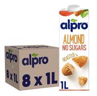 Alpro Almond Unsweetened Drink 1L, Box of 8