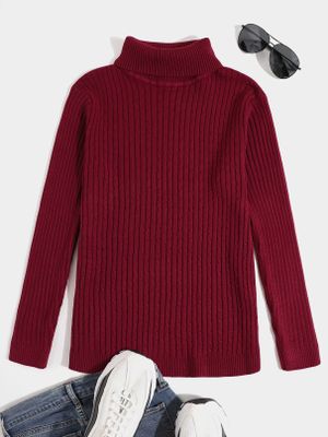 Men Solid Color Knitted Thicken High Neck Casual Sweater Men Solid Color Knitted Thicken High Neck Casual Sweater