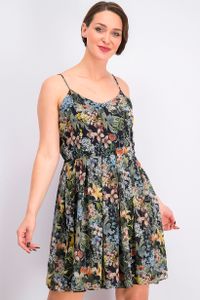 Womens Floral Mini Dress  Black Combo