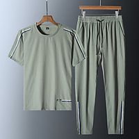 Men's T shirt Hiking Tee shirt Hiking Shirt with Pants Short Sleeve Pants  Trousers Bottoms Clothing Suit Outdoor Quick Dry Lightweight Breathable Sweat wicking Autumn  Fall Spring Summer Ice Silk Lightinthebox - thumbnail