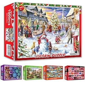 Advent Calendar 2023 Christmas Jigsaw Puzzles, Surprise Countdown Calendars 1000 Pieces Winter Puzzle for Kids Adults, Christmas Gifts for Boys Girls Countdown to Christmas Xmas miniinthebox