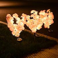 2pcs Outdoor Solar LED Simulation Peach Blossom Lawn Light Waterproof Garden Light Villa Backyard Park Walkway Lawn Landscape Decoration Lightinthebox