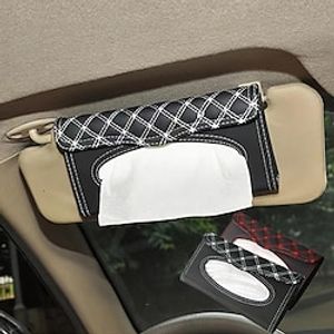 Faux Leather Sun Visor Napkin Box Holder Hanging Car Mask Holder Shading Tissue Case Clipboard Tissue Boxes Car Accessories Hanging Napkin Holder Lightinthebox