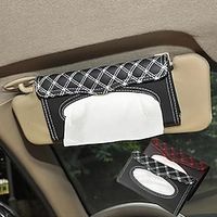 Faux Leather Sun Visor Napkin Box Holder Hanging Car Mask Holder Shading Tissue Case Clipboard Tissue Boxes Car Accessories Hanging Napkin Holder Lightinthebox - thumbnail