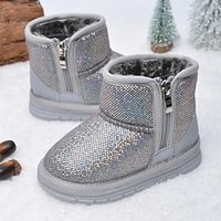 Boys Girls' Boots Daily Casual Snow Boots Fluff Lining Microfiber Breathability Non-slipping School Shoes Little Kids(4-7ys) Daily Indoor Outdoor Walking Shoes Outdoor Sequin Light Pink Gray Black Lightinthebox - thumbnail