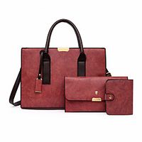 Women's Bags PU Leather Bag Set 3 Pcs Purse Set Zipper Daily Office  Career Bag Sets 2021 Handbags Blushing Pink Gray Black Red Lightinthebox - thumbnail
