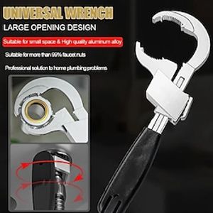 Universal Adjustable Double-ended Wrench Multifunctional Bathroom Plumbing Installation Tool Household Water Pipe Faucet Maintenance And Disassembly Tool miniinthebox