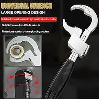 Universal Adjustable Double-ended Wrench Multifunctional Bathroom Plumbing Installation Tool Household Water Pipe Faucet Maintenance And Disassembly Tool miniinthebox - thumbnail
