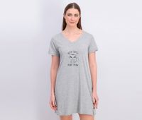 Womens V-Neck Graphic Dress Sleepwear  Heather Gray - thumbnail